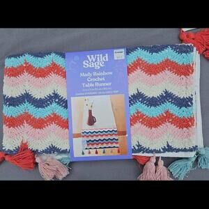 Wild sage Mady rainbow table runner and six place mats. New